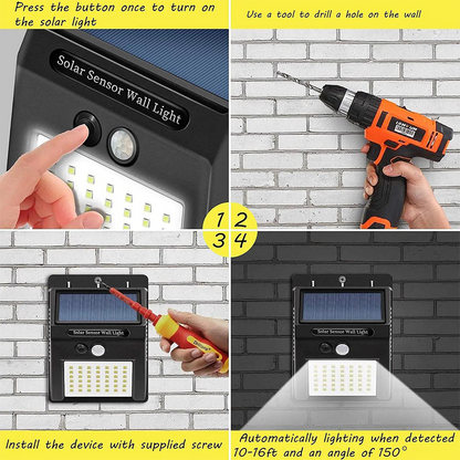 Solar-Powered LED Motion Sensor Lamp — Bright Security Light