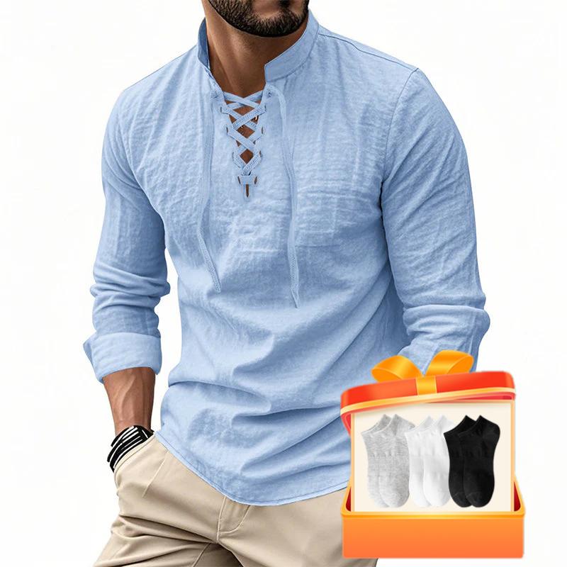 Jasper — Breathable Cotton Blend Shirt with Adjustable Neckline