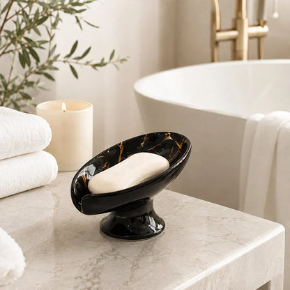 ZenLeaf — Ceramic Pedestal Soap Dish | 1+1 FREE