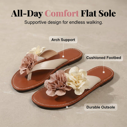 Mia — Lightweight Sandals with Floral Pattern and Padded Sole
