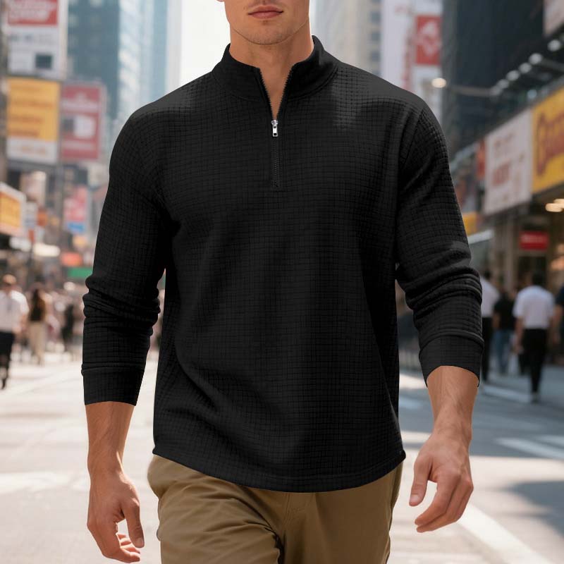 Michael — Midtown Pullover Sweatshirt with Structured Jacquard
