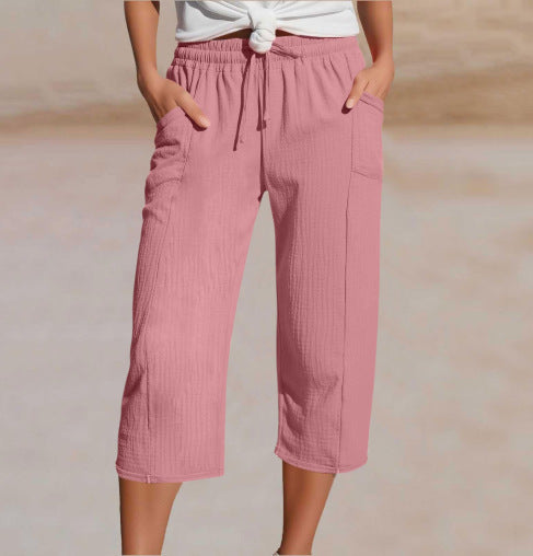Ava – Lightweight pants made from a linen-cotton blend with adjustable waistband