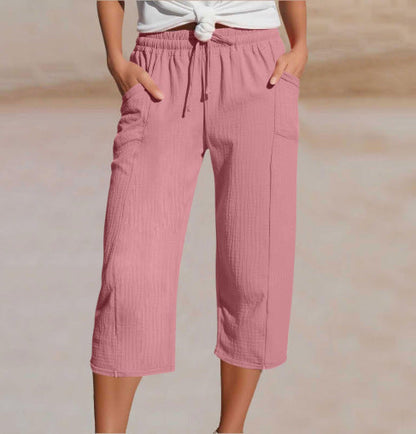 Ava – Lightweight pants made from a linen-cotton blend with adjustable waistband