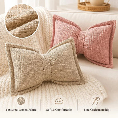 Bow Plush Throw Pillow — Cozy Elegance Instantly
