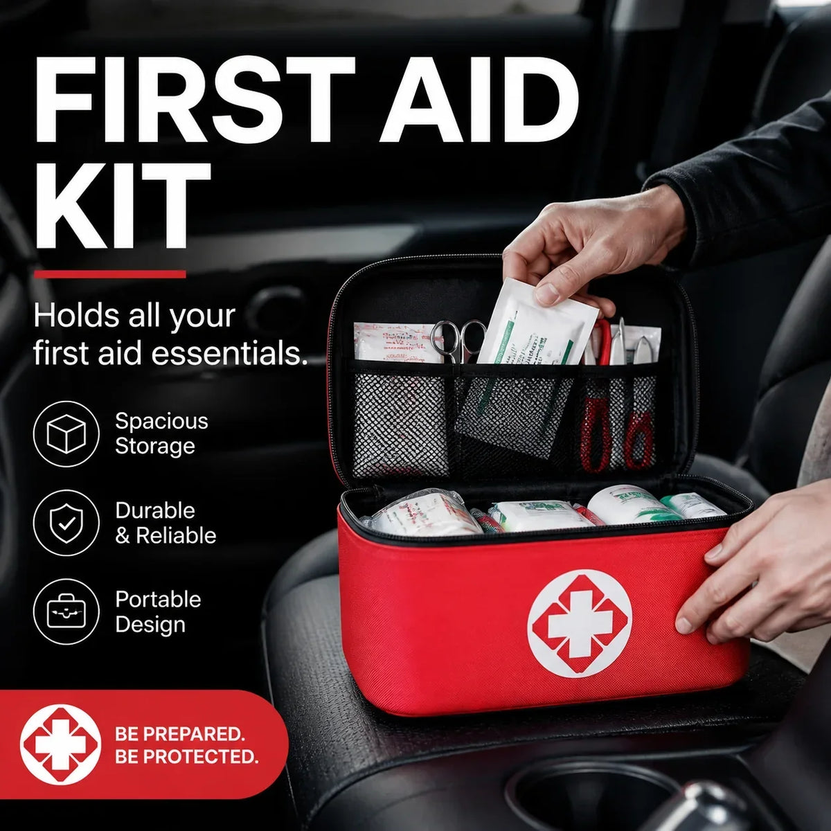 Portable first aid kit for home use - 26-piece set — Instant Calm, Total Control