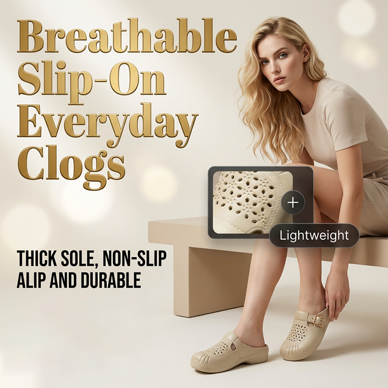 Sophia — Lightweight Breathable Slip-On Clogs with Support