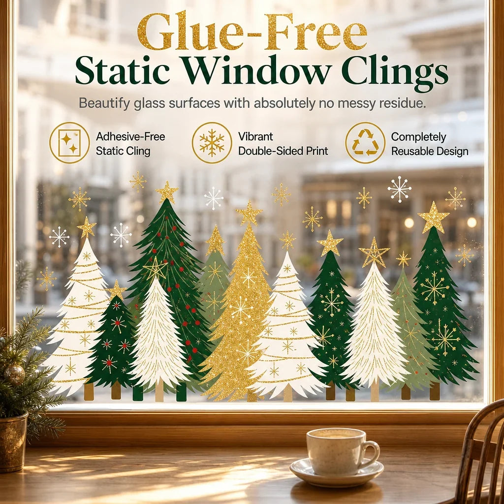 CrystalMist Holiday Window Clings — Instant Festive Glow