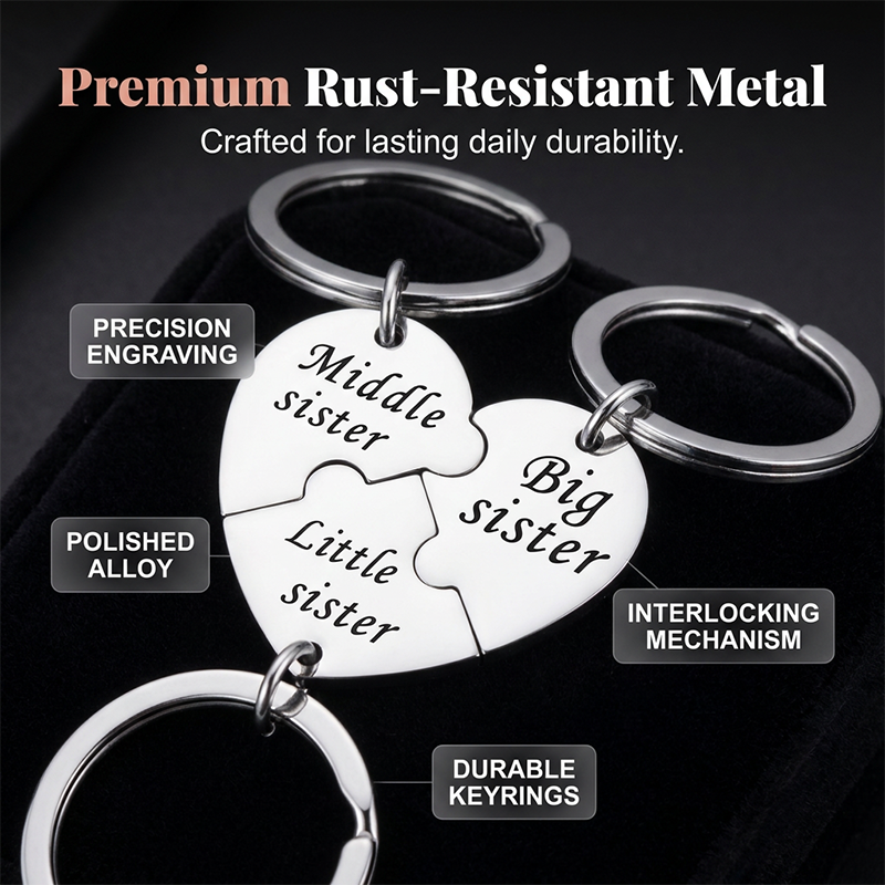 Connected Sister Keychain Set – Unbreakable Bond, Lasting Love