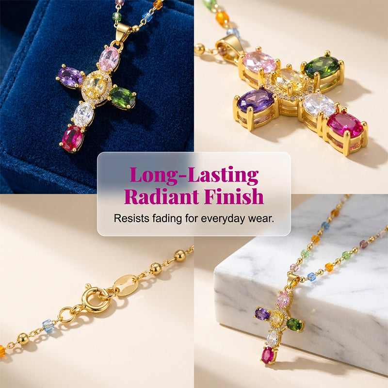 PrismAura Cross Necklace — Ignite Instant Glamour