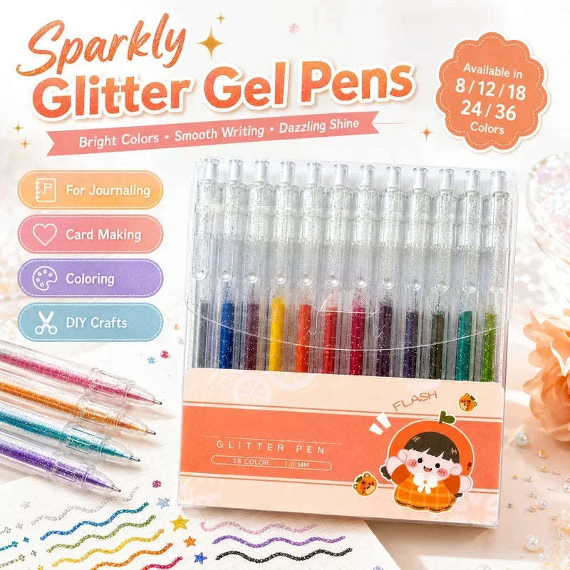 LusterScript Glow Gel Pens — Ignite Creativity Instantly