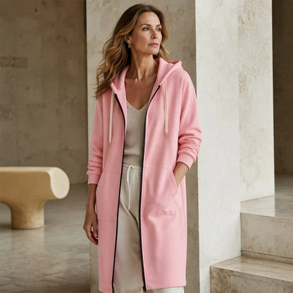 Elise — Full-Zip Long Hoodie Coat | 50% OFF