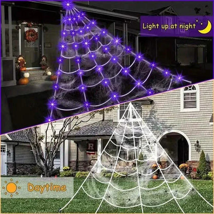 GlowSpell Spider Web Lights — Ignite Spooky Thrills