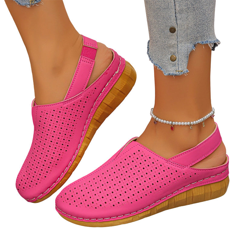 Ava – Perforated Wedge Sandals with Straps for All-Day Comfort
