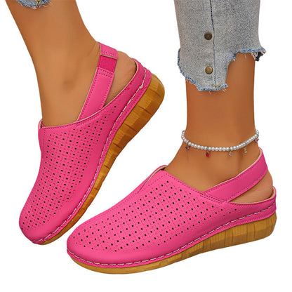 Ava – Perforated Wedge Sandals with Straps for All-Day Comfort