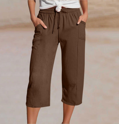 Ava – Lightweight pants made from a linen-cotton blend with adjustable waistband