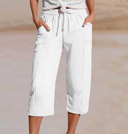 Ava – Lightweight pants made from a linen-cotton blend with adjustable waistband