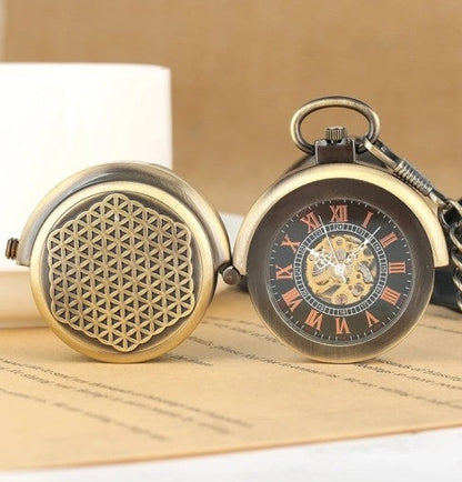 Mechanical pocket watch with spider web pattern — Own timeless boldness