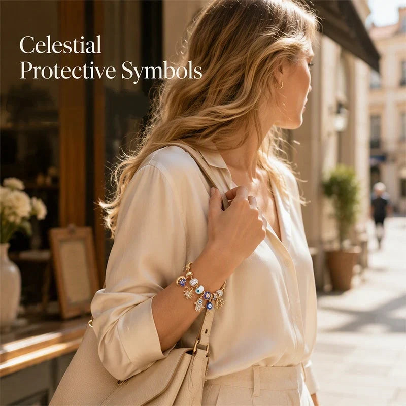 Elle — Adjustable Gold Celestial Charm Bracelet | 50% OFF
