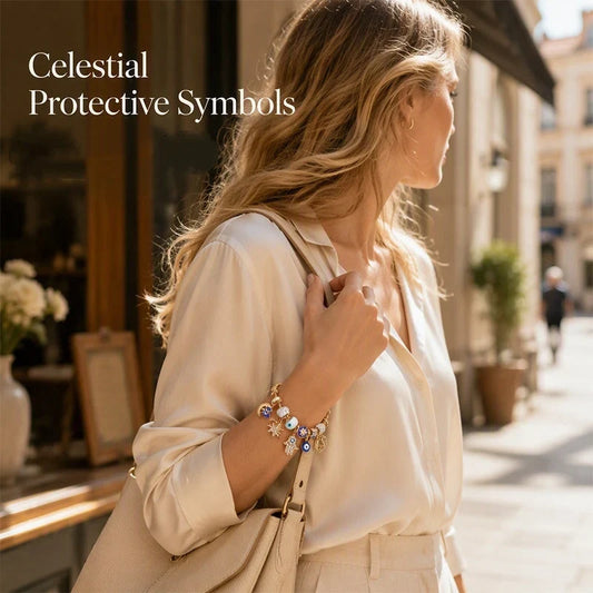 Elle — Adjustable Gold Celestial Charm Bracelet | 50% OFF