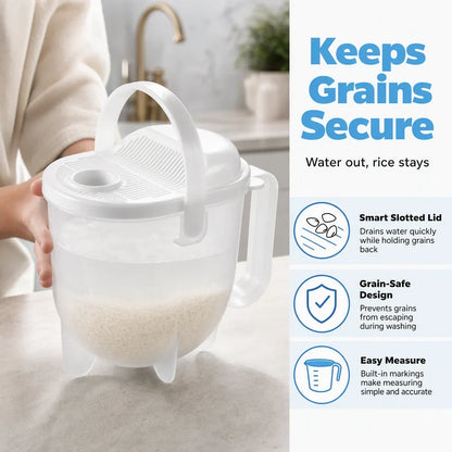 GrainGuard Rice Washer — Spill-Free Rice Rinsing