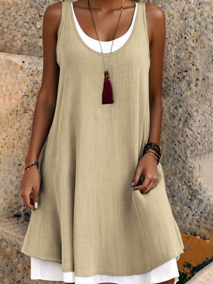 Huis — Women's Breathable Two-Piece Illusion Dress