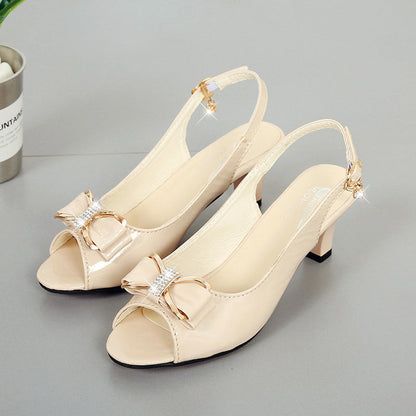 Anna – elegant women's sandals with bows and mid heel