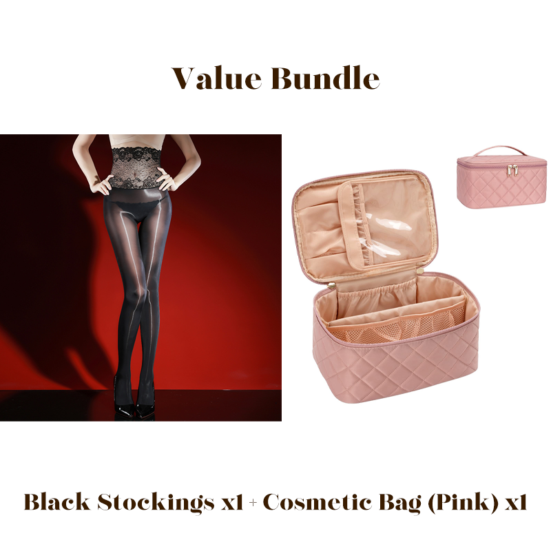 Rose – High-waisted mesh stockings with 3D rose embroidery
