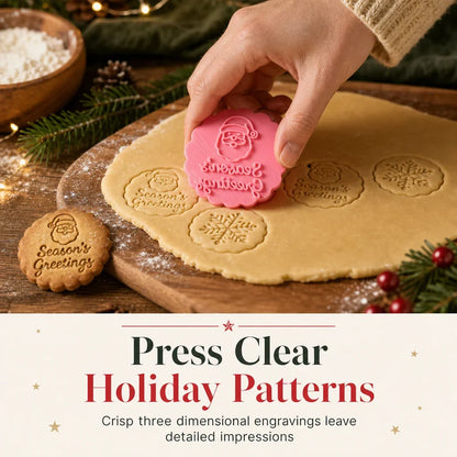 MerriMark Holiday Cookie Press Set — Perfectly Embossed Holiday Joy