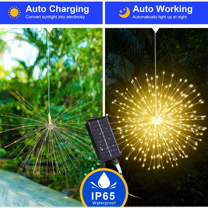 LumaFlares — Solar Firework Lights | 50% OFF