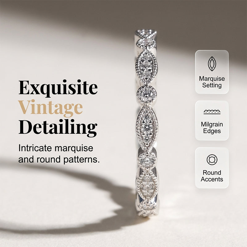 Claire – Vintage Pear-Shaped Zircon Two-Piece Ring Set
