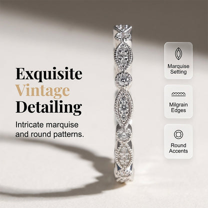 Claire – Vintage Pear-Shaped Zircon Two-Piece Ring Set