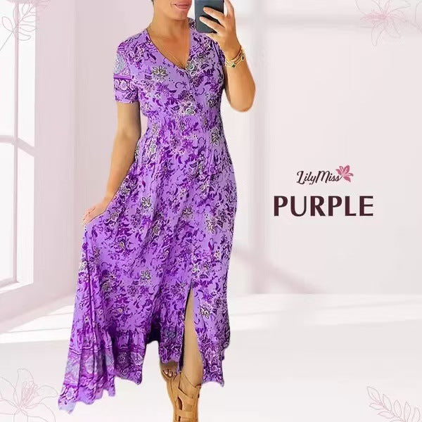Isla – Flattering Summer Dress with V-Neckline Made of Stretch Cotton