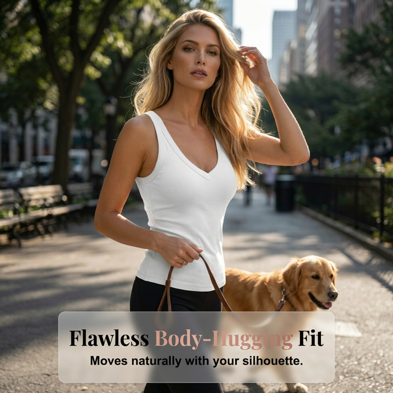 Lena — Ribbed Tank Top for Women, Relaxed Fit