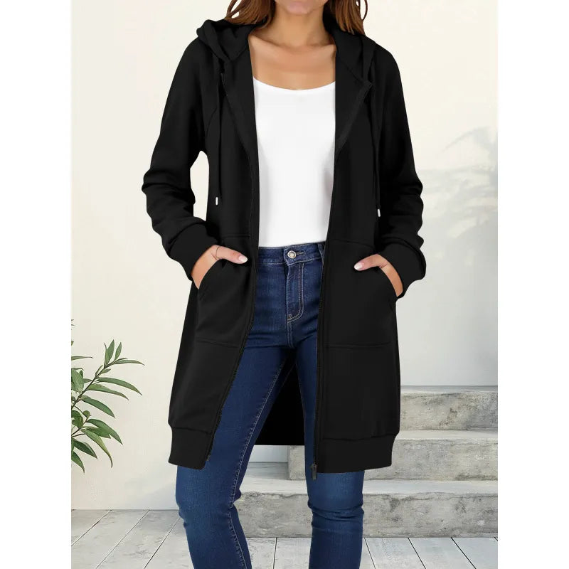 Elise — Full-Zip Long Hoodie Coat | 50% OFF