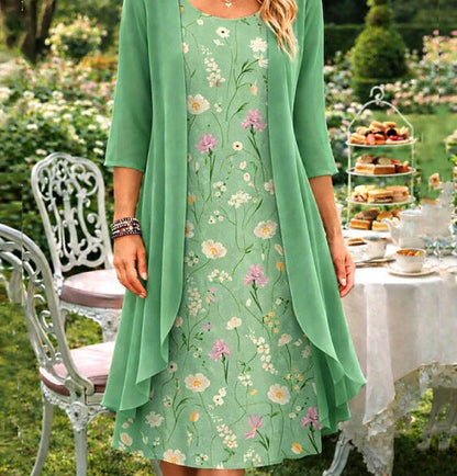 Olivia – Women's Two-Piece Set Made of Chiffon with Cardigan