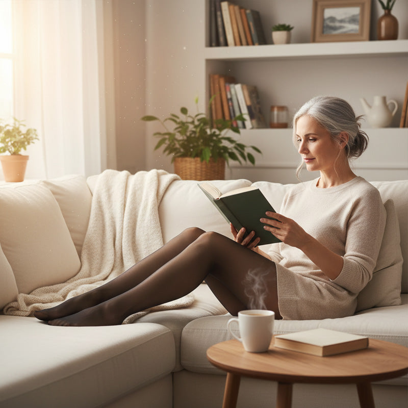 Rose – High-waisted mesh stockings with 3D rose embroidery