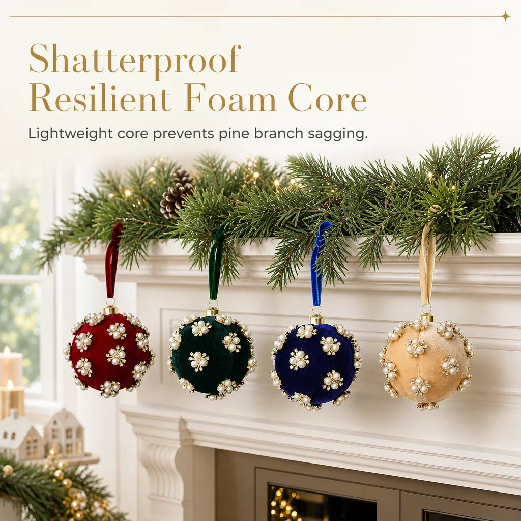 VelvetAura Ball Ornaments — Plush Holiday Luxury