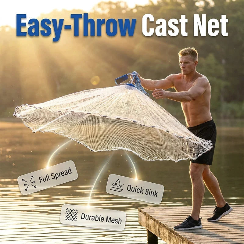 ProCast Edge — Steel-Weighted Nylon Cast Net | 50% OFF