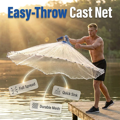 ProCast Edge — Steel-Weighted Nylon Cast Net | 50% OFF