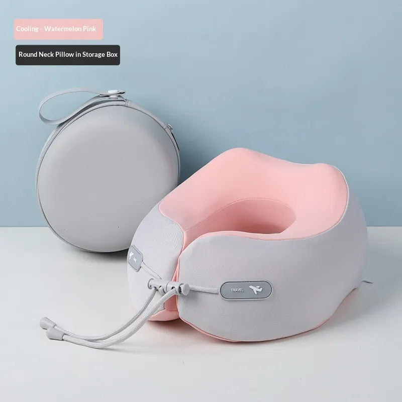 NeckEase Memory Foam Pillow — Travel Pain-Free Bliss