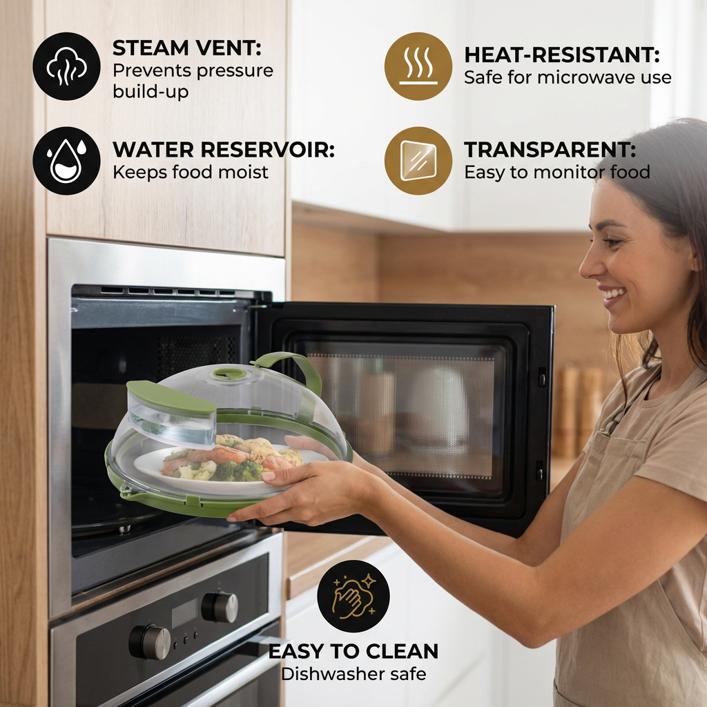 CleanShield — Microwave Food Cover | 50% OFF