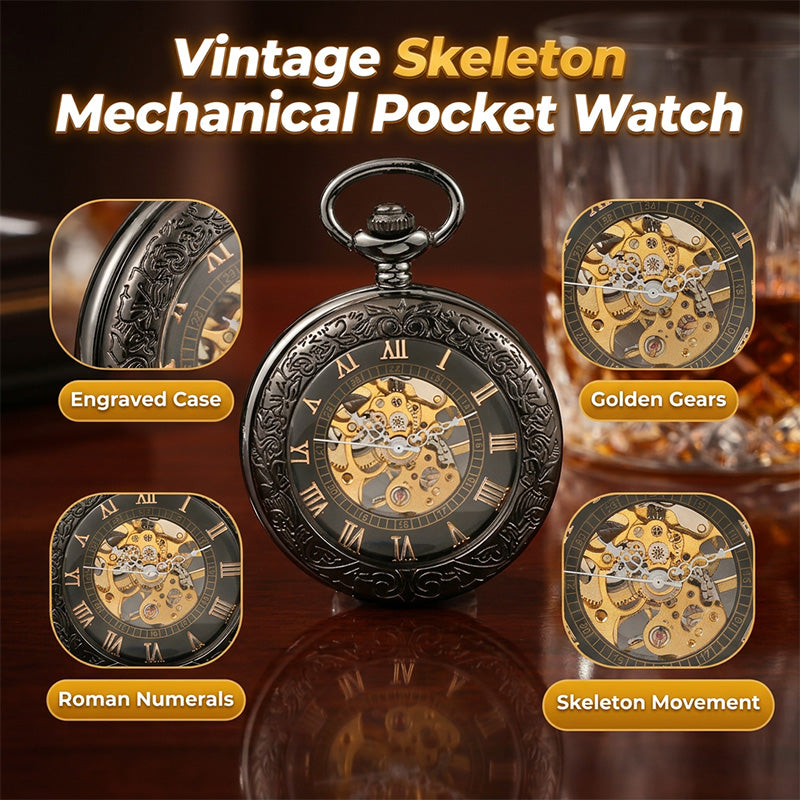 Mechanical pocket watch with spider web pattern — Own timeless boldness