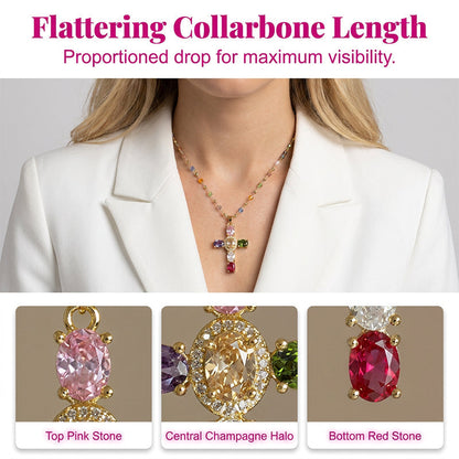 PrismAura Cross Necklace — Ignite Instant Glamour