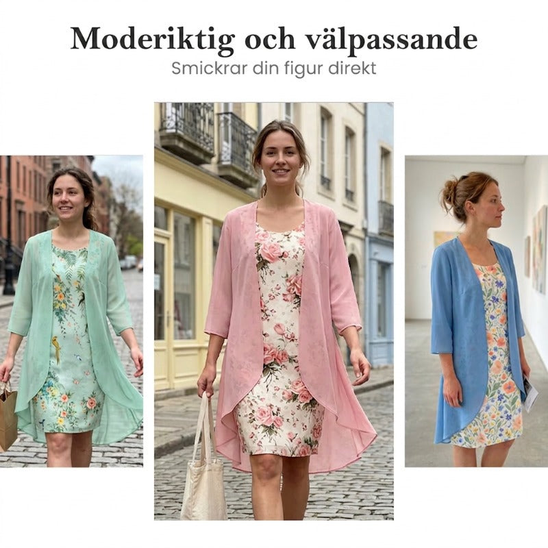 Olivia – Women's Two-Piece Set Made of Chiffon with Cardigan