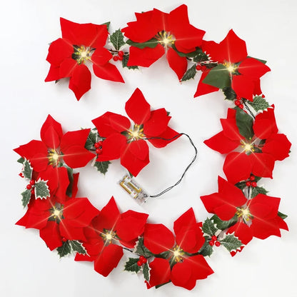 Poinsettia Light Garland — Spark Warm Holiday Magic