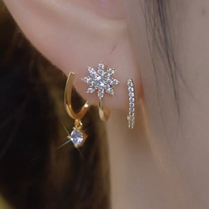 Aurora — Multi-Row Sparkle Earrings Set | 30% OFF