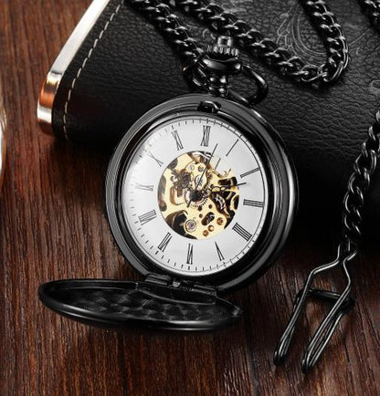 Mechanical pocket watch with spider web pattern — Own timeless boldness