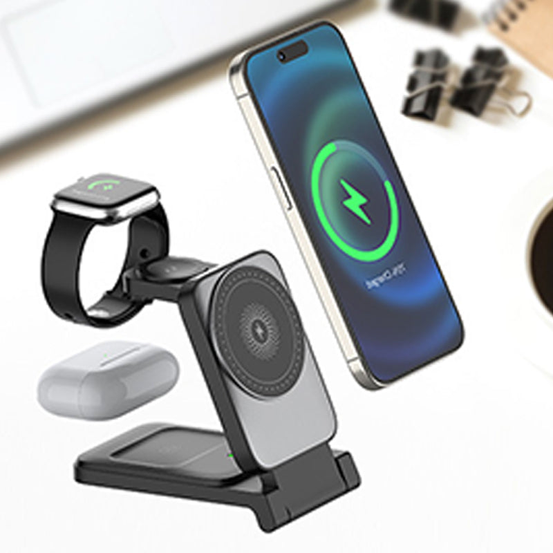 Voltiva 3-in-1 Foldable Wireless Power Hub – Effortless Power Supply for All Devices