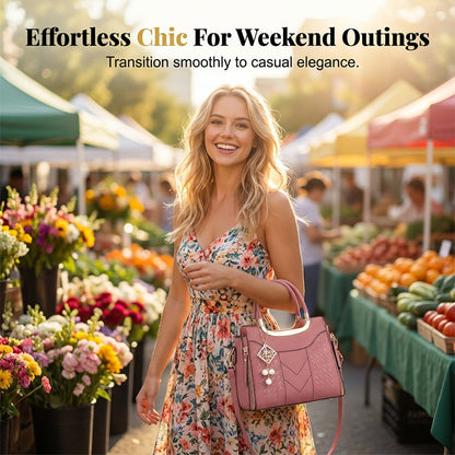 Claire — Stylish PU Leather Handbag with Quilted Pattern