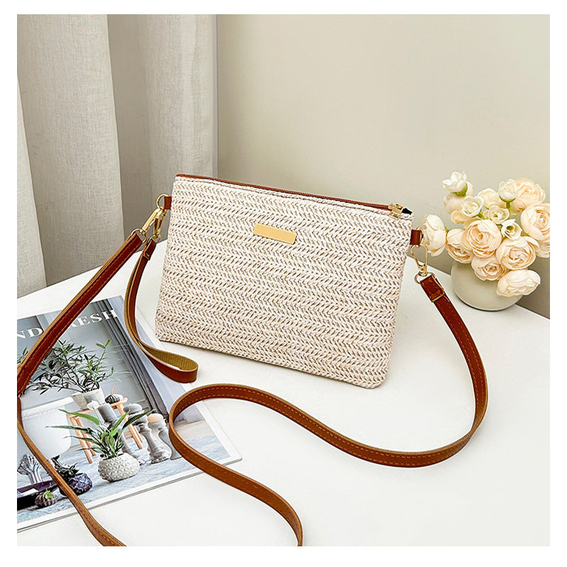 Ava – Braided Shoulder Clutch with Metallic Shine